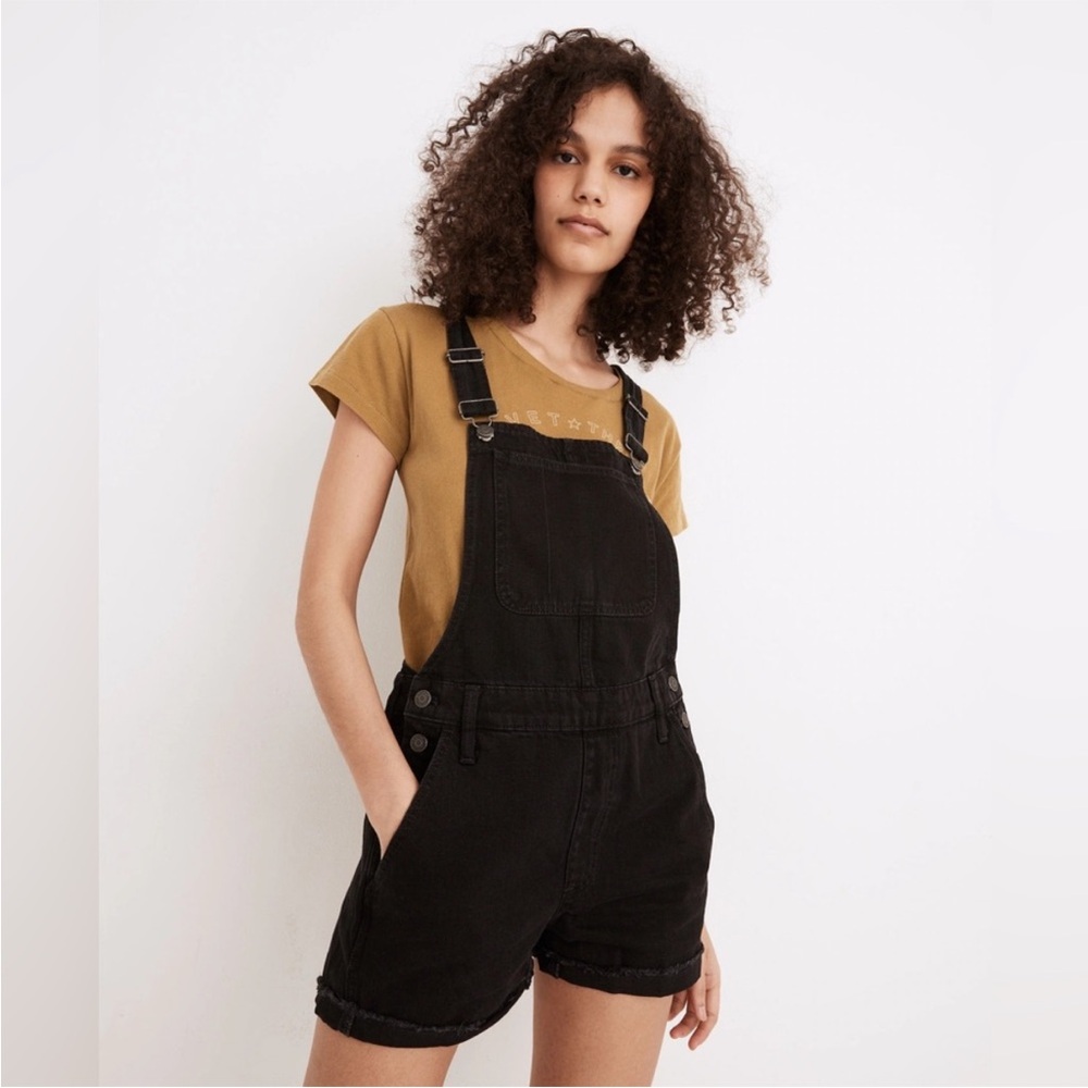 Madewell Adirondack Short Overalls - Washed Black - Size M